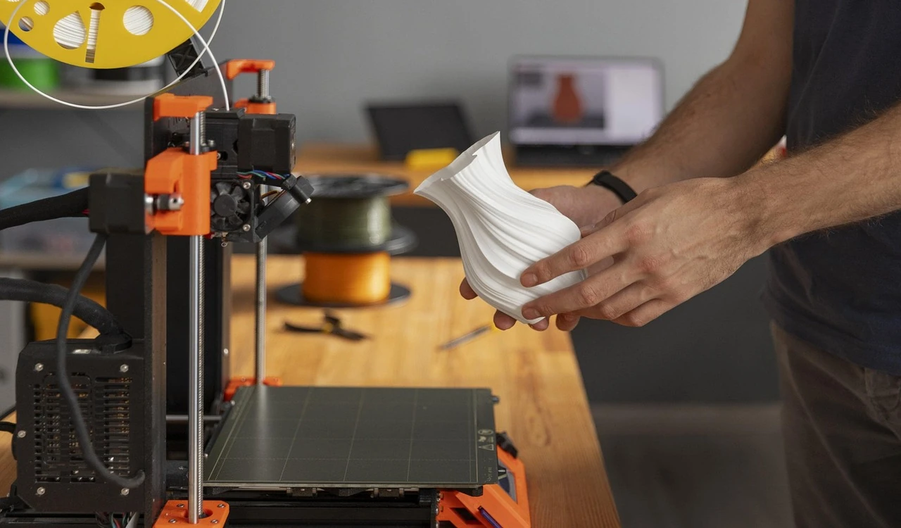Jarrón impreso con material PLA